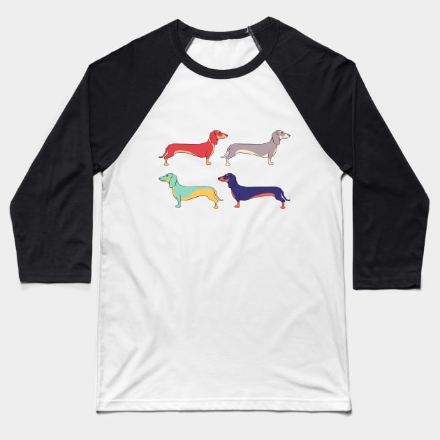 Dachshunds Baseball T-Shirt by Oh Hokey Pokey